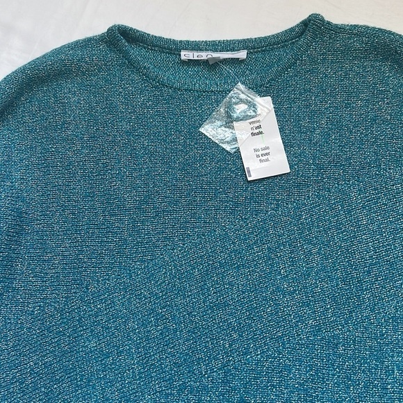 Nwt Cleo Peacock Metallic Pullover Sweater - Picture 5 of 9